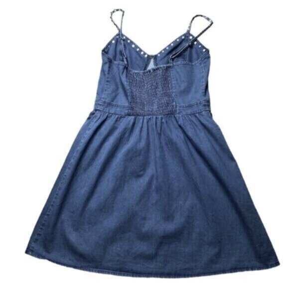 Dizzy Lissy Chambray Studded Slip Summer Dress Small - Picture 4 of 8